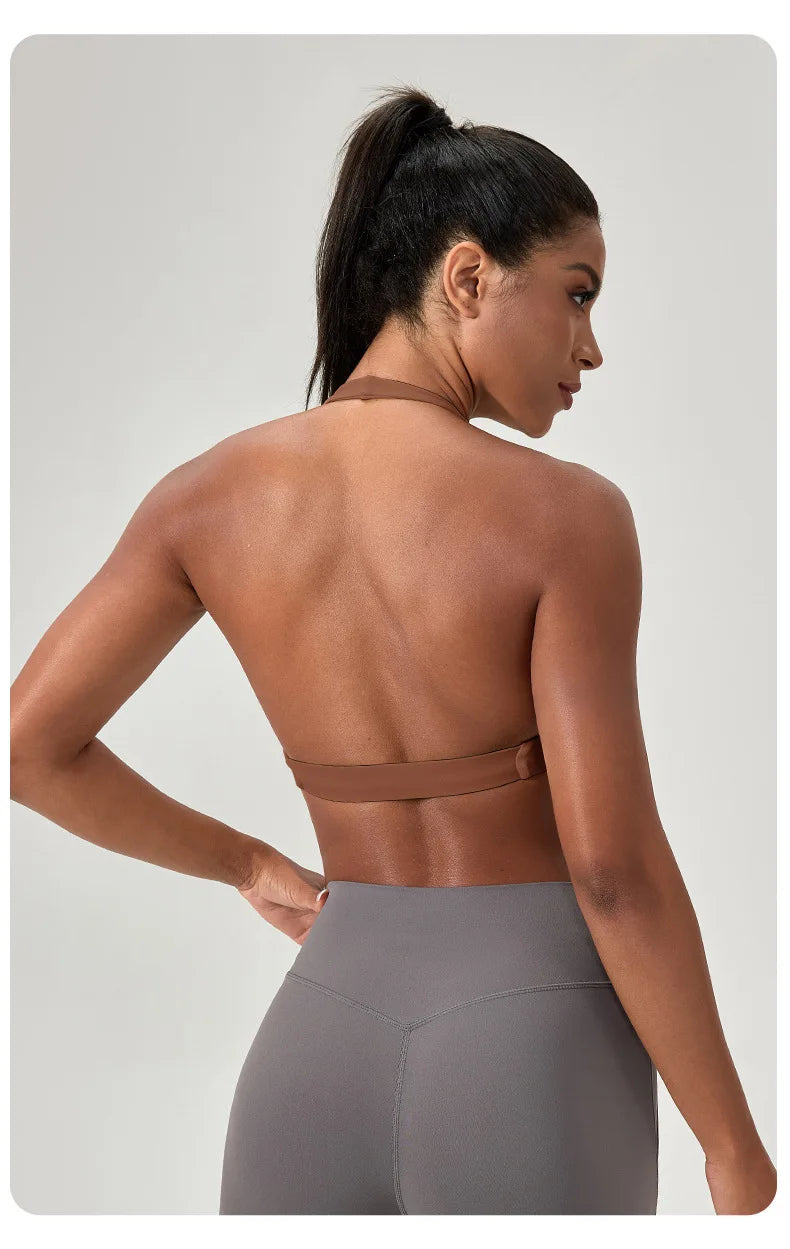 LOYPHARD Strappy Sports Bra – Women's Criss-Cross Back Padded Yoga & Fitness Bra