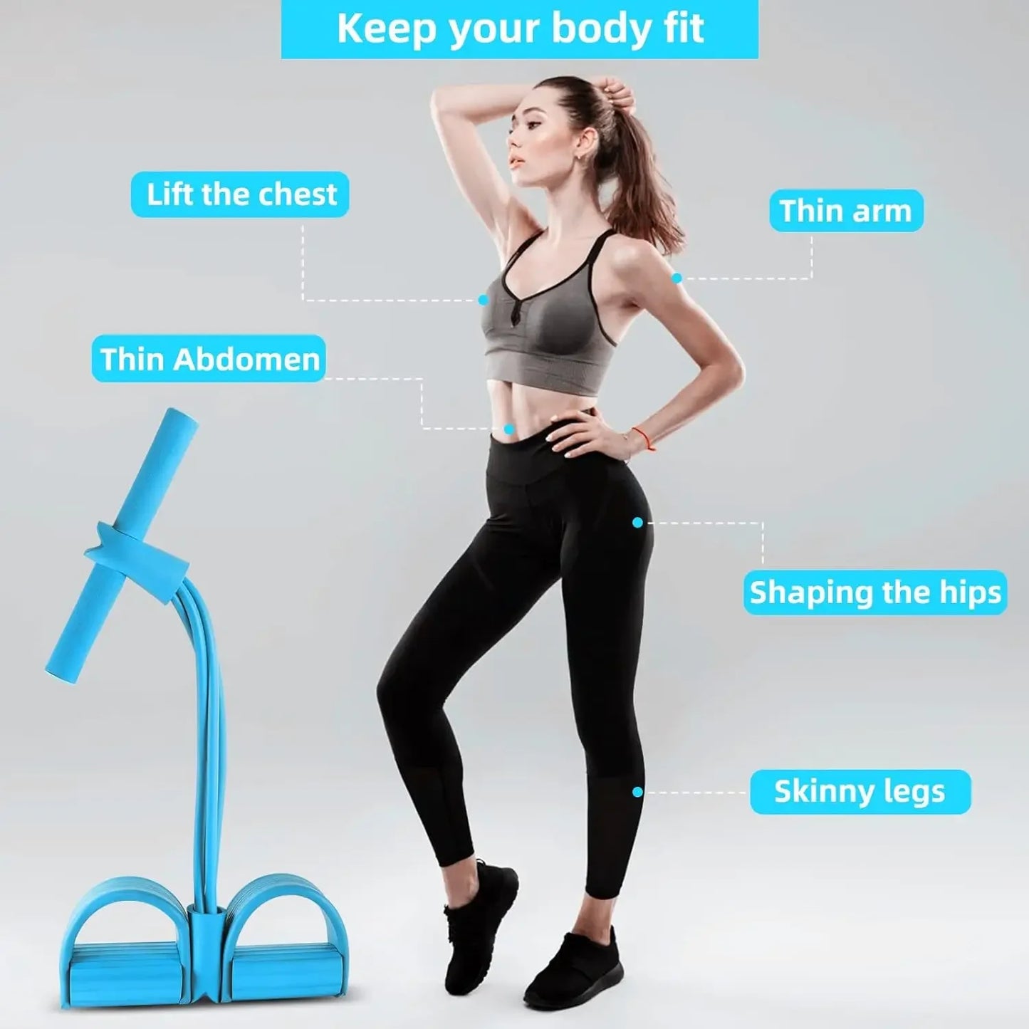 LOYPHARD 4-Level Resistance Band Trainer – Adjustable Home Fitness Equipment for Abs, Yoga & Full Body Workouts
