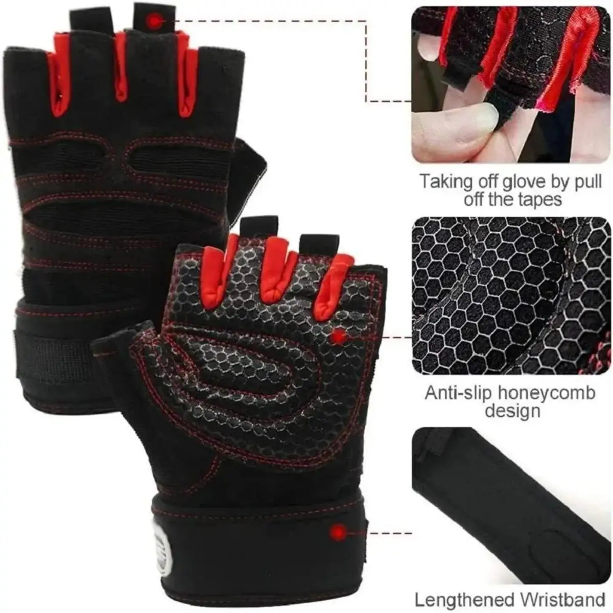 LOYPHARD Shockproof Gym Gloves – Weight Lifting Wrist Support Gloves for Men & Women