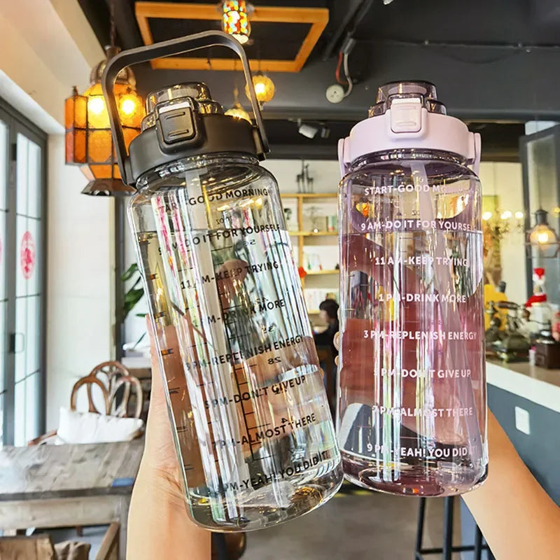 LOYPHARD™ 2L Large Capacity Water Bottle – Portable Sports Fitness Jug with Straw.