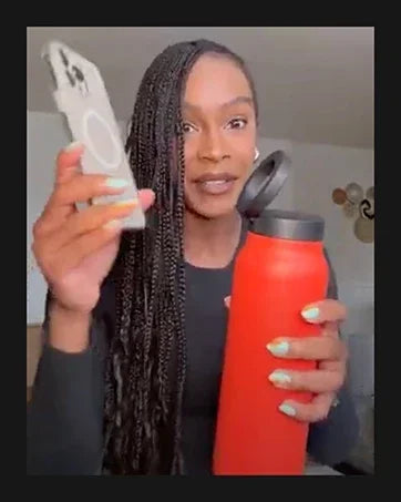 Insulated Sports Water Bottle with Magnetic Phone Holder