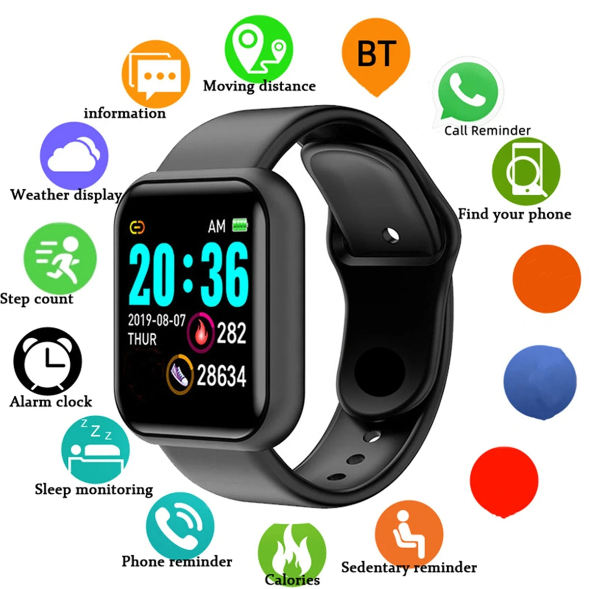 LOYPHARD PulseTrack Smart Watch – Fitness & Heart Rate Monitoring Sports Watch.