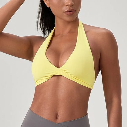 LOYPHARD Strappy Sports Bra – Women's Criss-Cross Back Padded Yoga & Fitness Bra