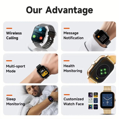 LOYPHARD Premium Smart Watch 2026 – Full Touch Screen Bluetooth Calling Fitness Tracker for Men & Women