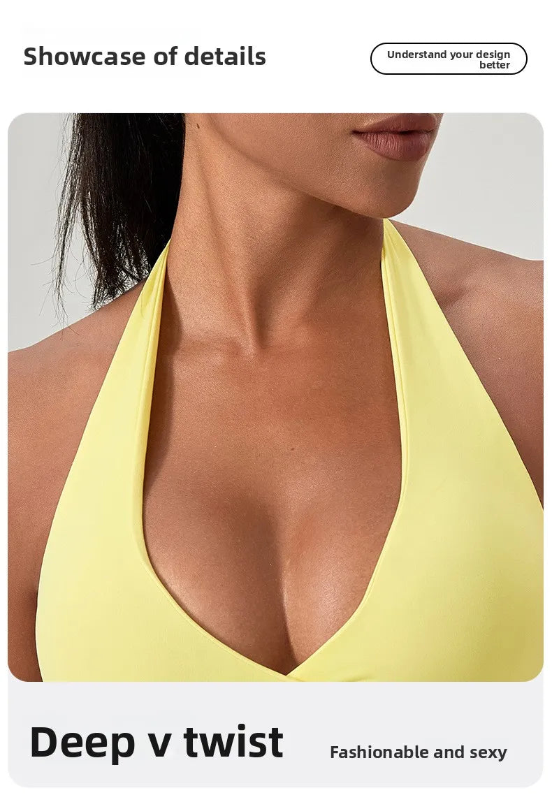 LOYPHARD Strappy Sports Bra – Women's Criss-Cross Back Padded Yoga & Fitness Bra