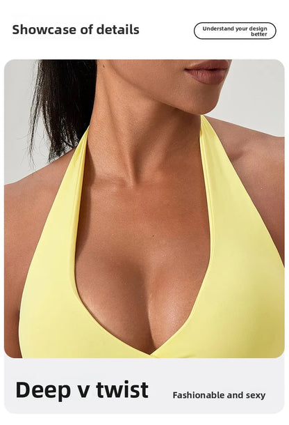 LOYPHARD Strappy Sports Bra – Women's Criss-Cross Back Padded Yoga & Fitness Bra