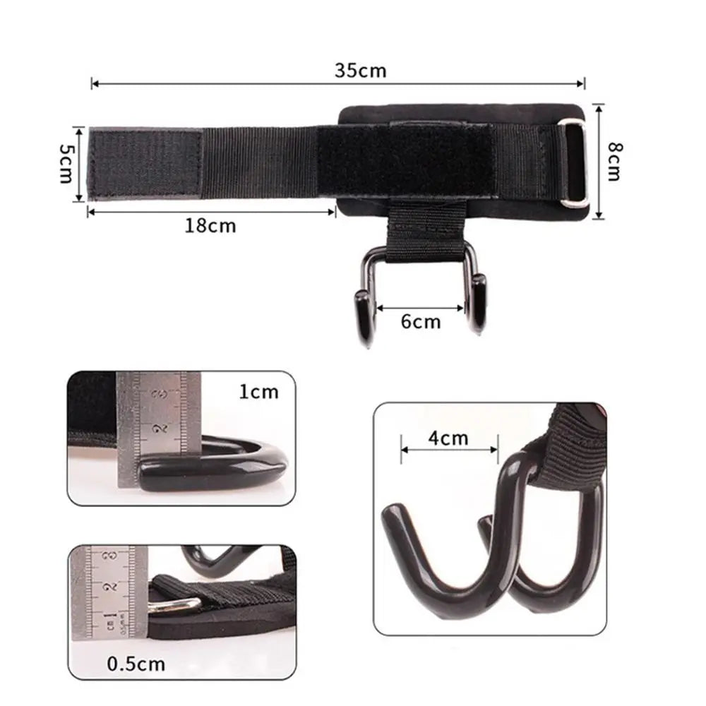 LOYPHARD Adjustable Steel Hook Grips Wrist Support for Weight Lifting & Gym Training.