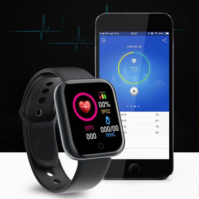 LOYPHARD Y68 Smart Watch – Fitness Tracker with Heart Rate Monitor, Music Control & Activity Tracking for Men, Women & Teens