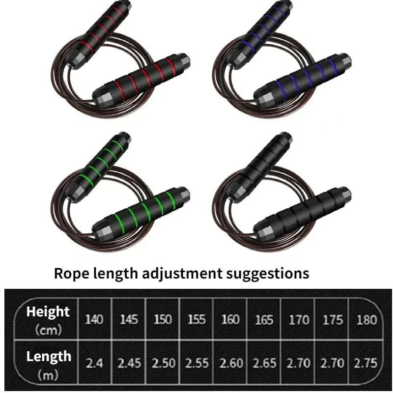 LOYPHARD Tangle-Free Steel Wire Jump Rope Adjustable Fitness Training Rope.
