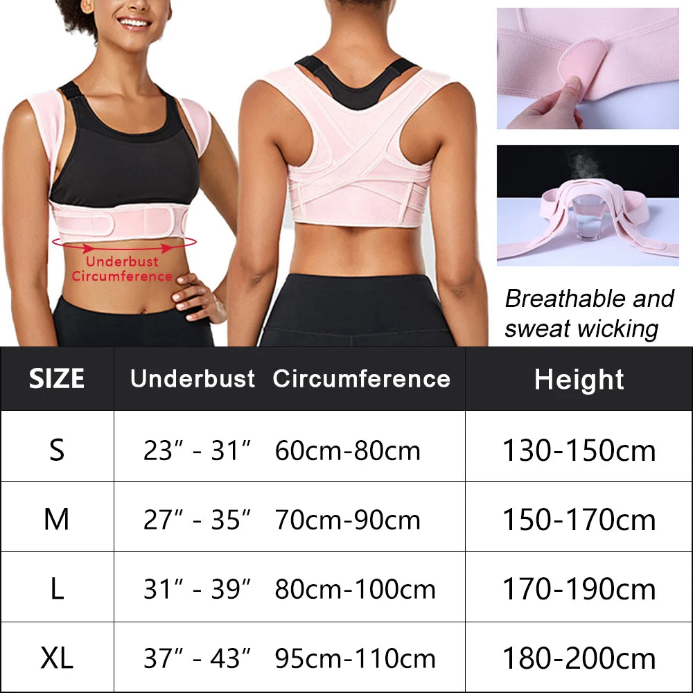 LOYPHARD™ Adjustable Upper Back Posture Corrector – Breathable Shoulder & Back Support Brace