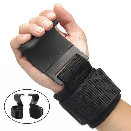 LOYPHARD Adjustable Steel Hook Grips Wrist Support for Weight Lifting & Gym Training.