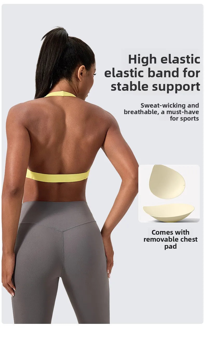 LOYPHARD Strappy Sports Bra – Women's Criss-Cross Back Padded Yoga & Fitness Bra