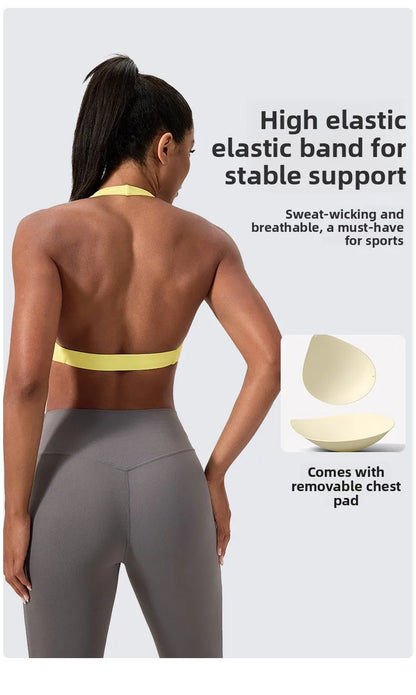 LOYPHARD Strappy Sports Bra – Women's Criss-Cross Back Padded Yoga & Fitness Bra