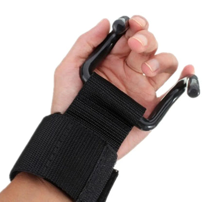 LOYPHARD Adjustable Steel Hook Grips Wrist Support for Weight Lifting & Gym Training.