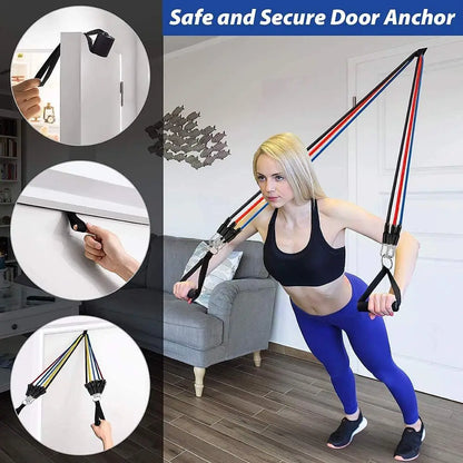 LOYPHARD 11PCS Resistance Bands Set – Portable Fitness Equipment with Pull Rope, Ankle Straps & Chest Expander