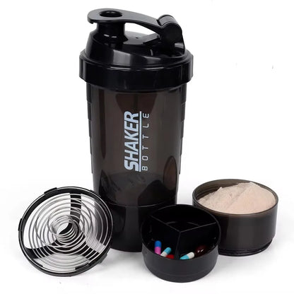 LOYPHARD 3-Layer Protein Shaker Bottle – Leakproof Mixing Cup for Gym, Fitness & Bodybuilding.