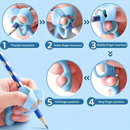 LOYPHARD™ 4PCS Writing Grip Corrector Set – Soft Silicone Handwriting Aid for Kids & Students