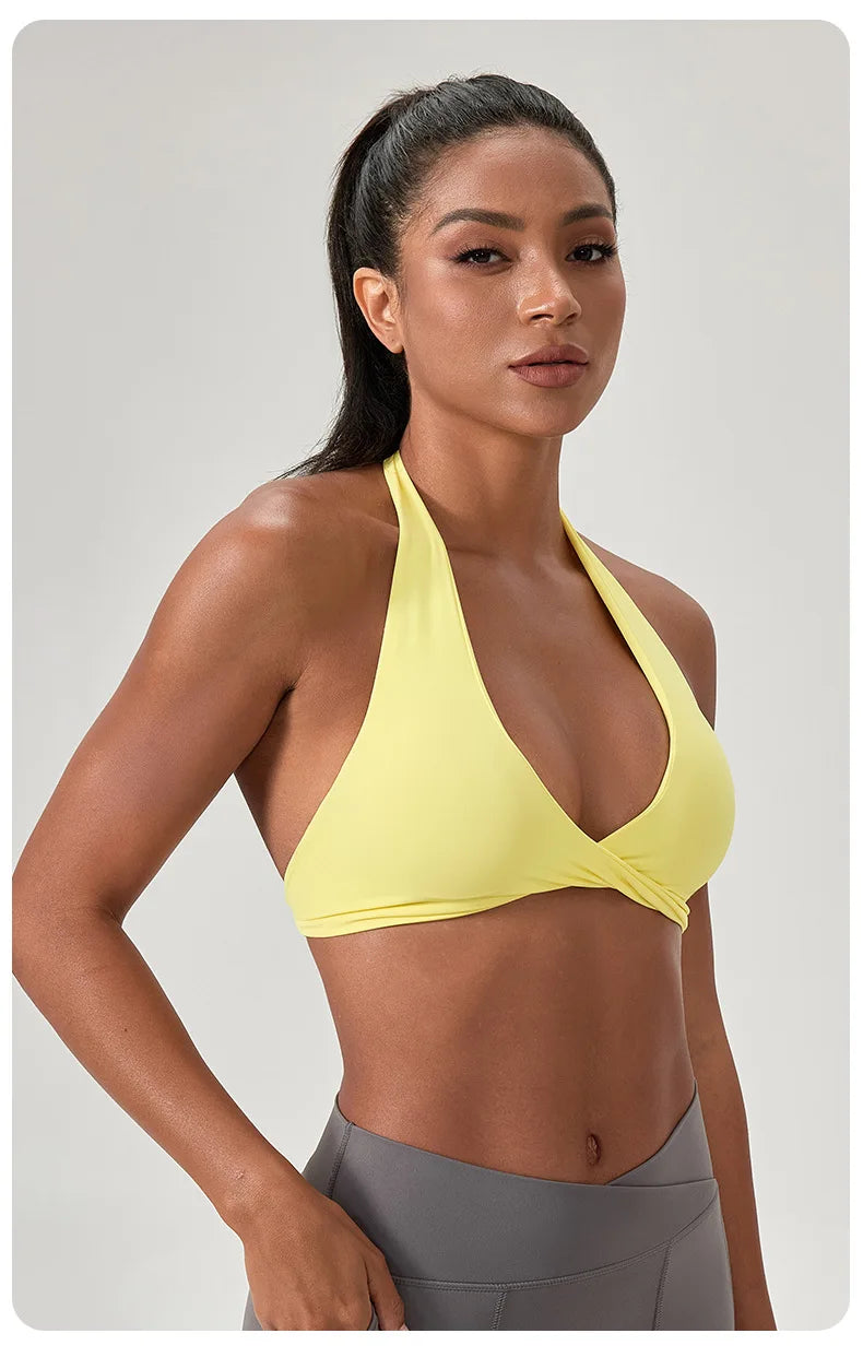 LOYPHARD Strappy Sports Bra – Women's Criss-Cross Back Padded Yoga & Fitness Bra