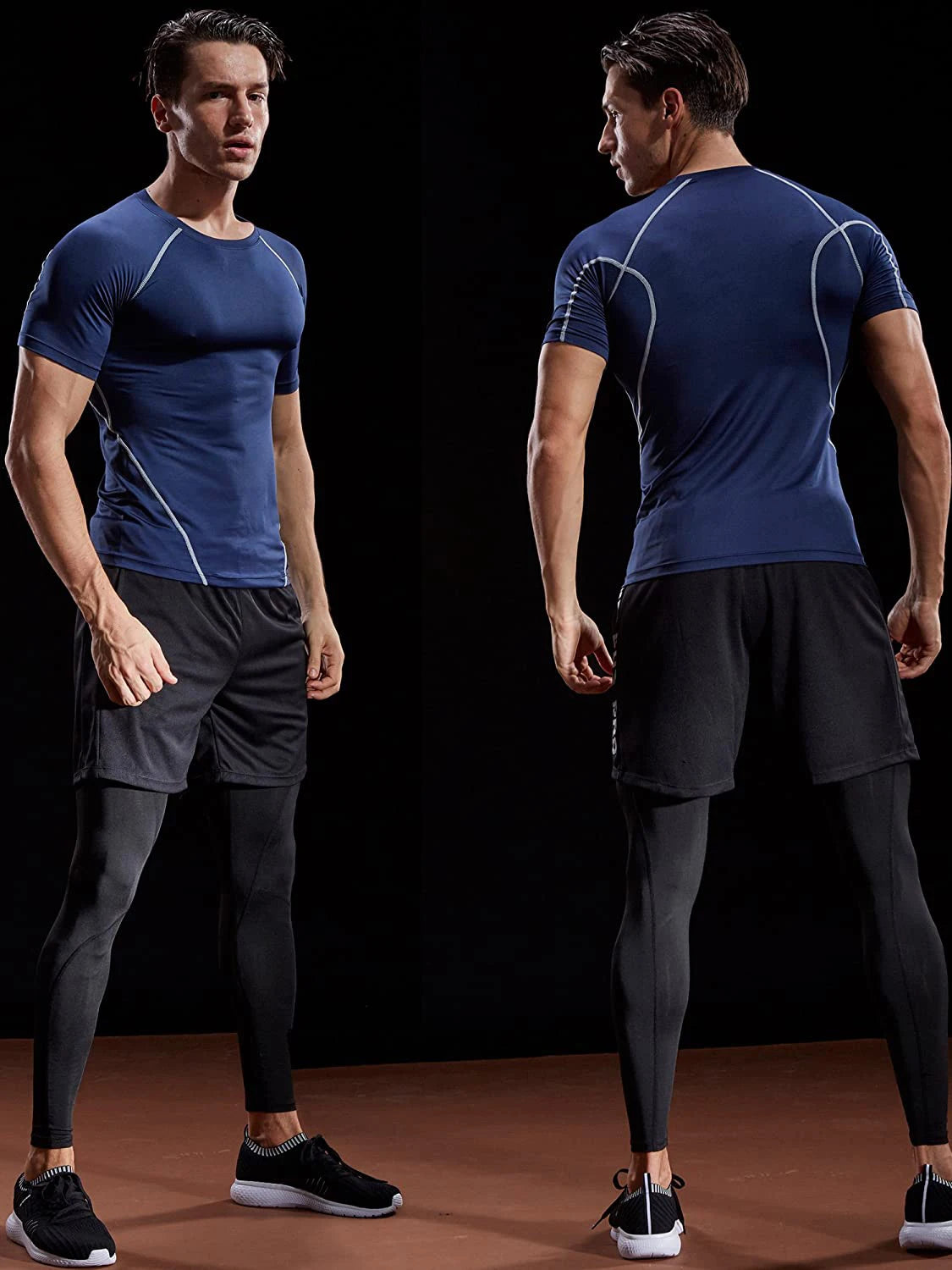 LOYPHARD Men's Compression Performance T-Shirt – Quick Dry Athletic Tee for Running, Gym & High-Intensity Training