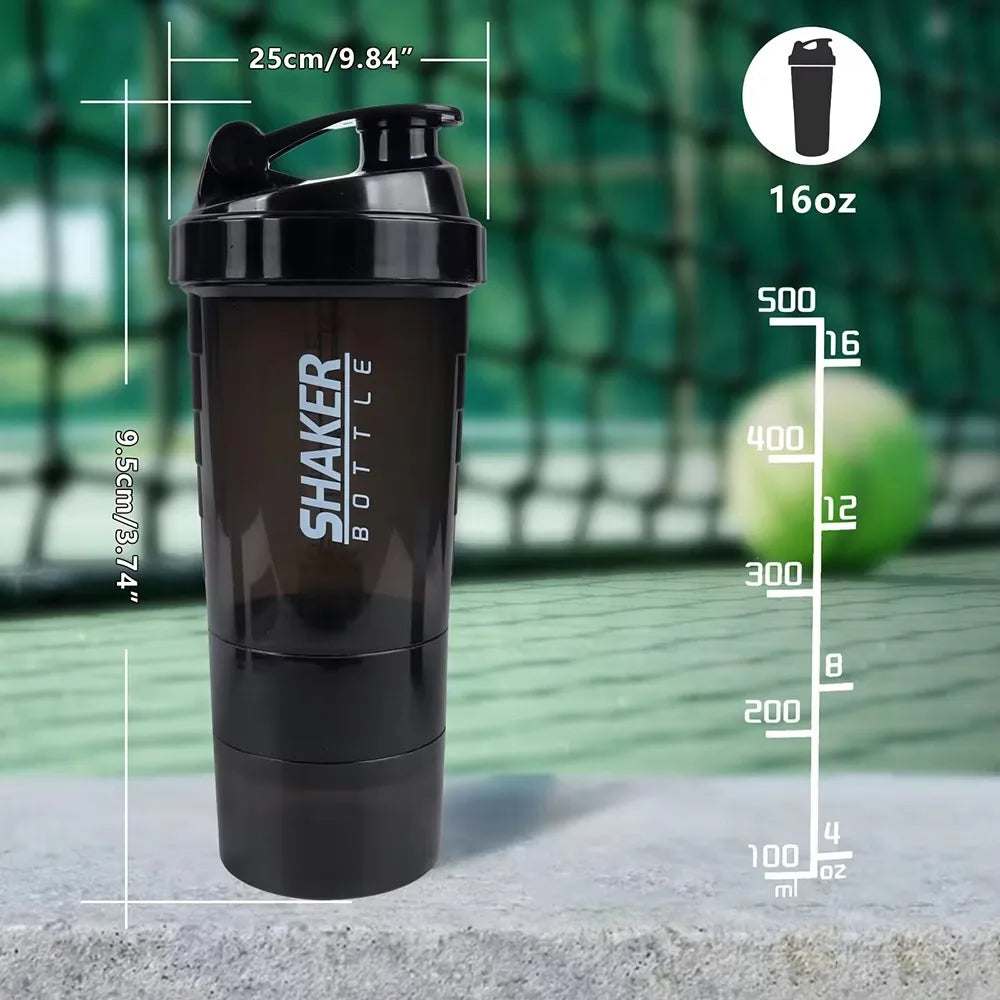 LOYPHARD 3-Layer Protein Shaker Bottle – Leakproof Mixing Cup for Gym, Fitness & Bodybuilding.