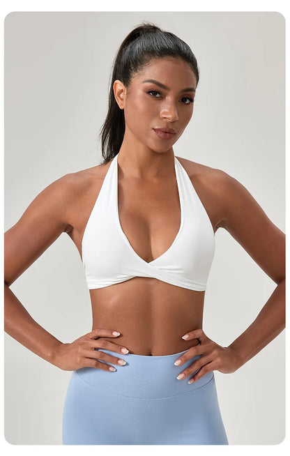 LOYPHARD Strappy Sports Bra – Women's Criss-Cross Back Padded Yoga & Fitness Bra