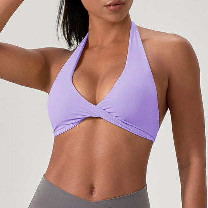 LOYPHARD Strappy Sports Bra – Women's Criss-Cross Back Padded Yoga & Fitness Bra