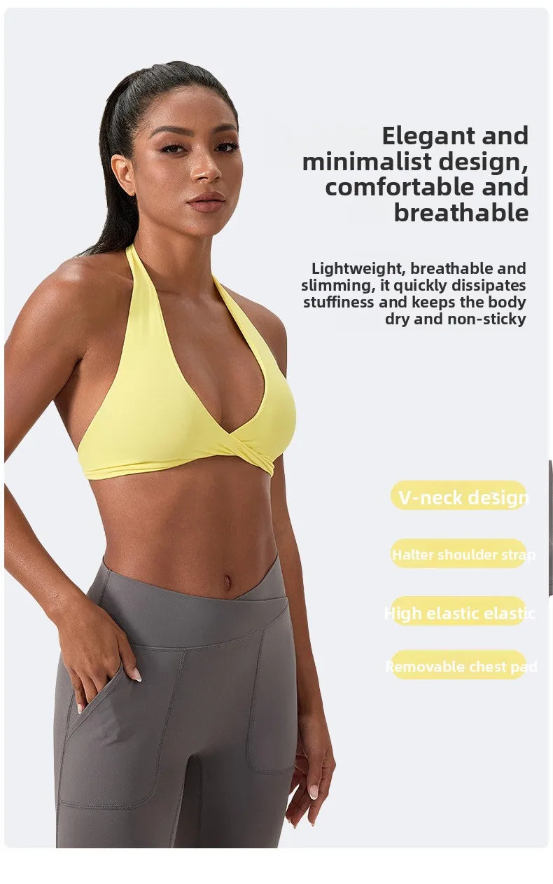 LOYPHARD Strappy Sports Bra – Women's Criss-Cross Back Padded Yoga & Fitness Bra