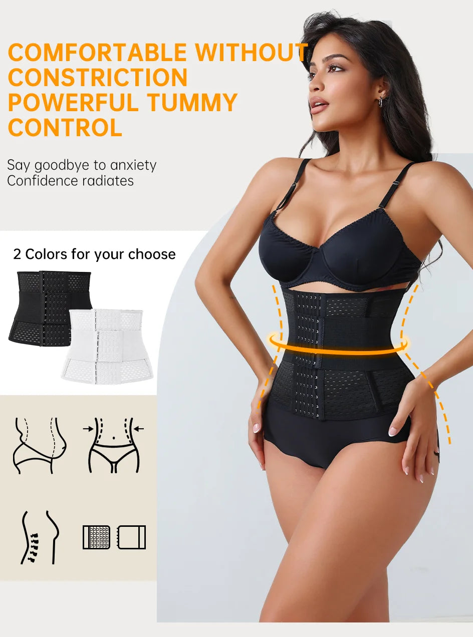 LOYPHARD PowerShape Waist Trainer – Double Belt Workout Corset with Back Support.