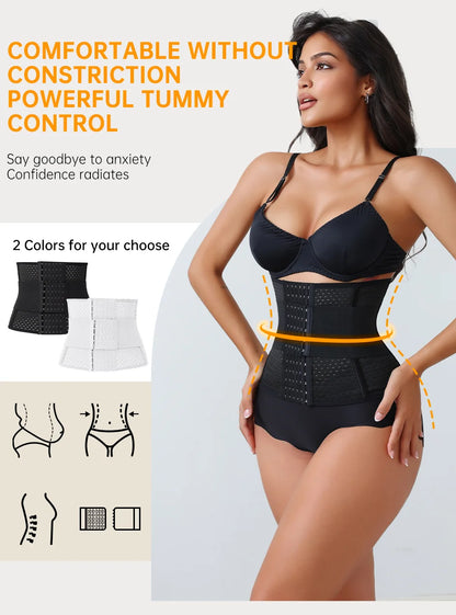 LOYPHARD PowerShape Waist Trainer – Double Belt Workout Corset with Back Support.