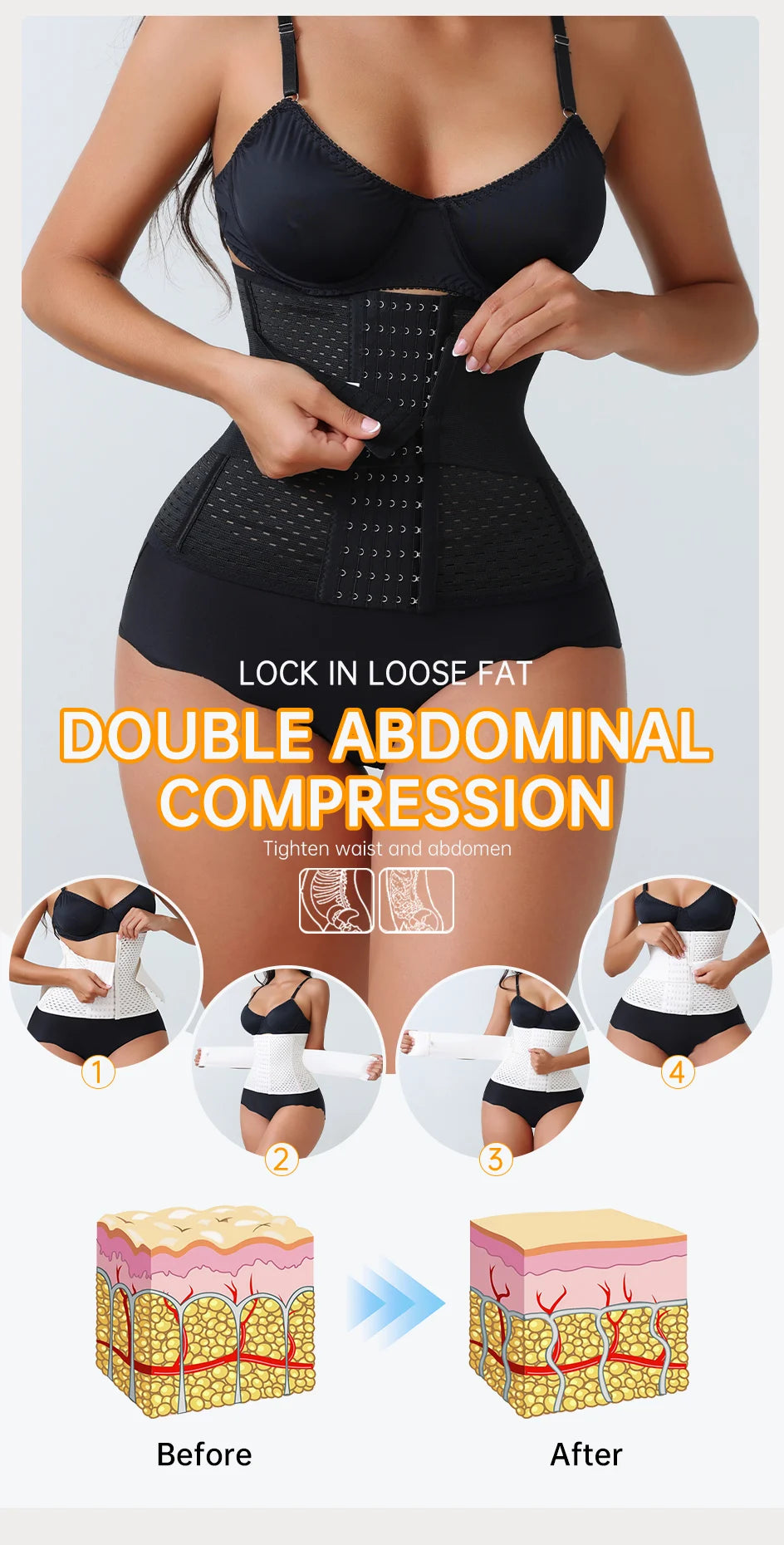 LOYPHARD PowerShape Waist Trainer – Double Belt Workout Corset with Back Support.