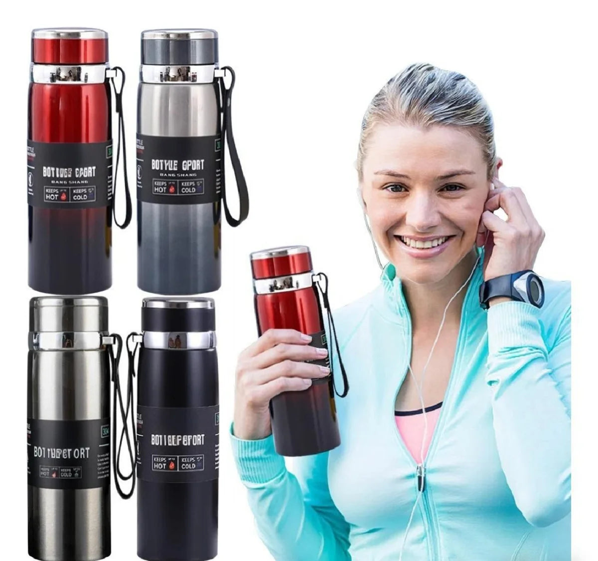 LOYPHARD™ 1L Stainless Steel Thermal Water Bottle – Vacuum Insulated Hot & Cold Thermos Flask