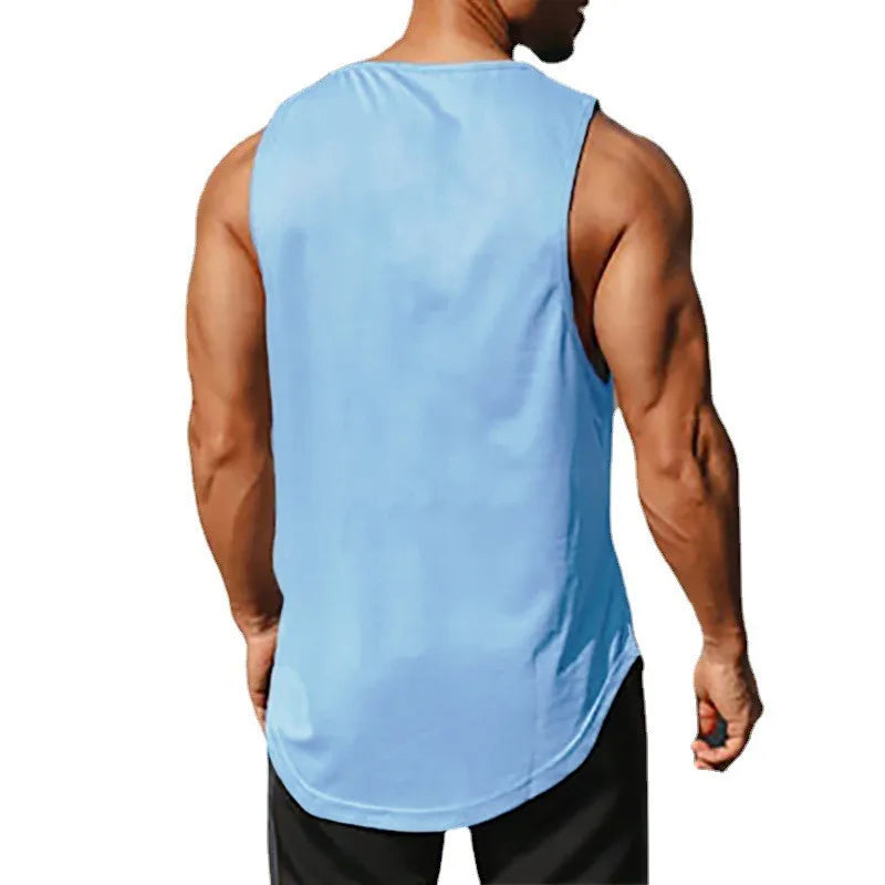 LOYPHARD blue quick-dry men's gym tank top