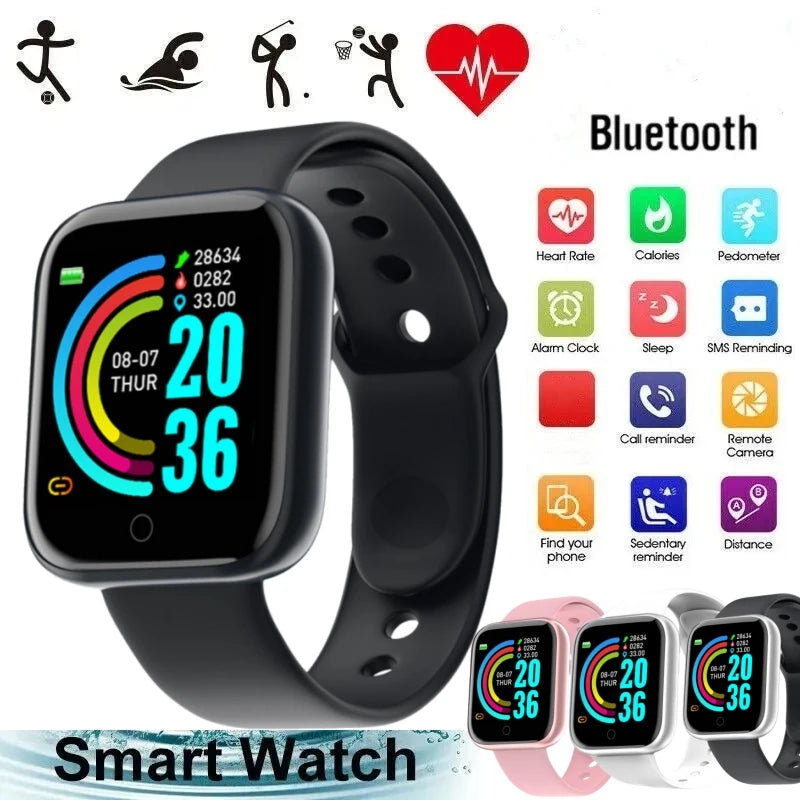LOYPHARD Y68 Smart Watch – Fitness Tracker with Heart Rate Monitor, Music Control & Activity Tracking for Men, Women & Teens