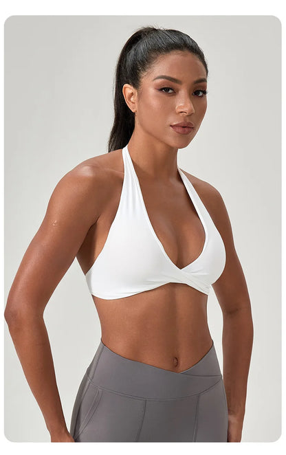 LOYPHARD Strappy Sports Bra – Women's Criss-Cross Back Padded Yoga & Fitness Bra