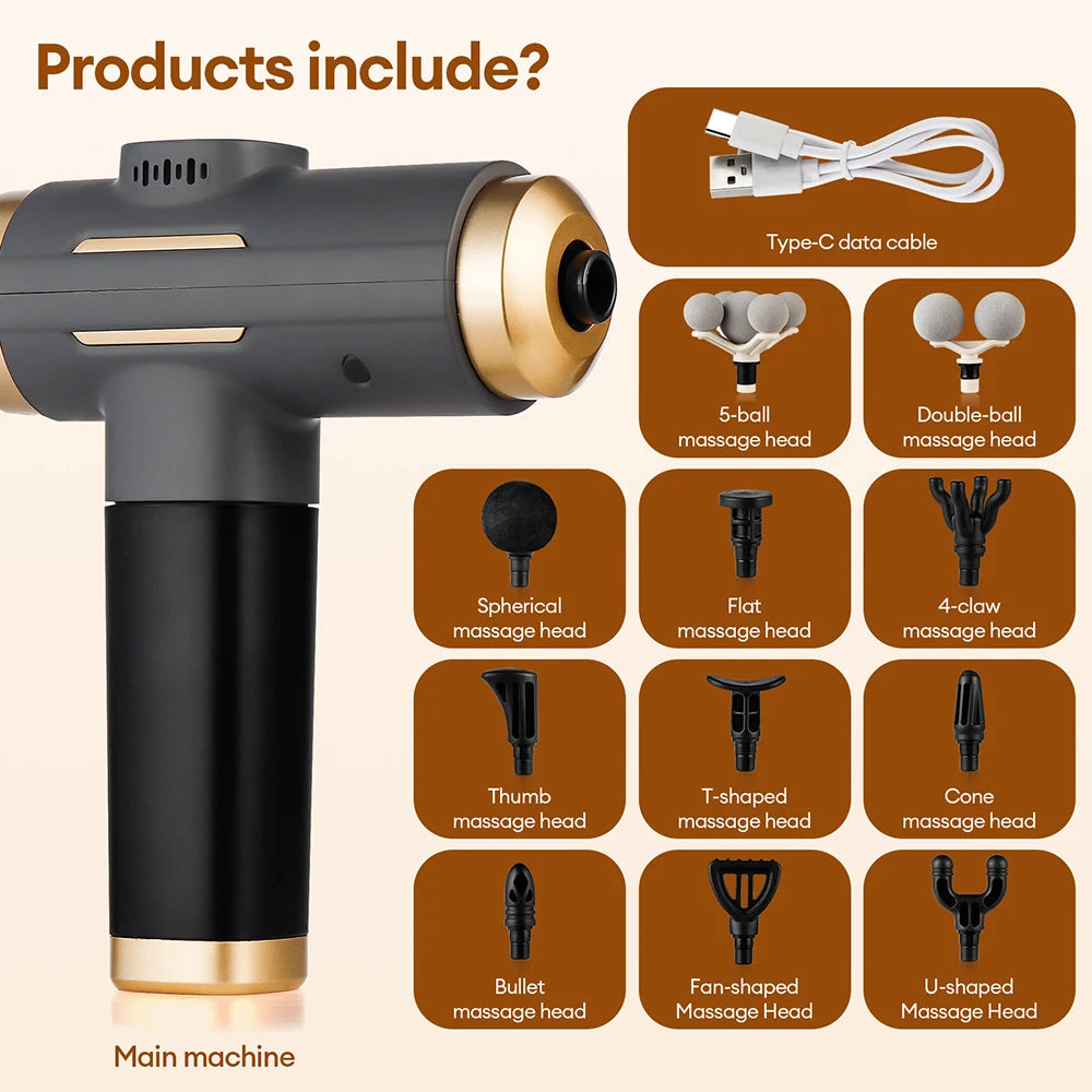 LOYPHARD™ 11-in-1 Deep Tissue Massage Gun – 99 Speed High-Frequency Muscle Recovery Massager.