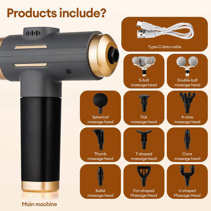 LOYPHARD™ 11-in-1 Deep Tissue Massage Gun – 99 Speed High-Frequency Muscle Recovery Massager.