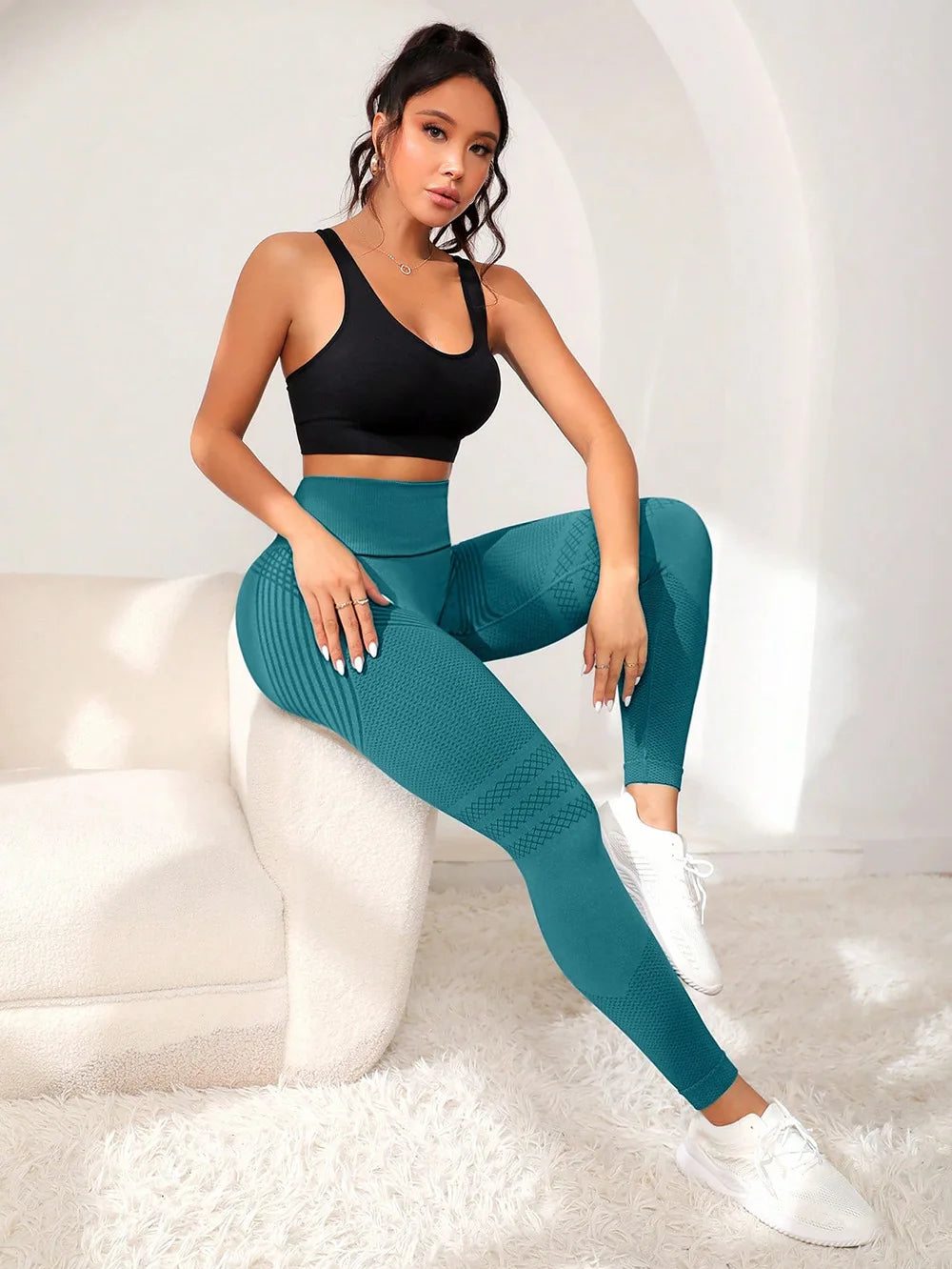 LOYPHARD High-Waist Sports Leggings – Women's Stretch Fitness Pants for Running, Yoga & Gym Workouts