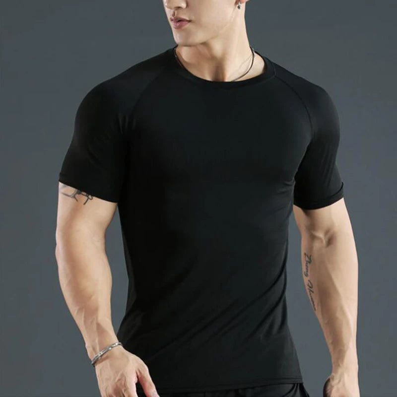 LOYPHARD Men's Compression Running Shirt – Quick Dry Performance Tee for Gym, Running, Training & Muscle Support