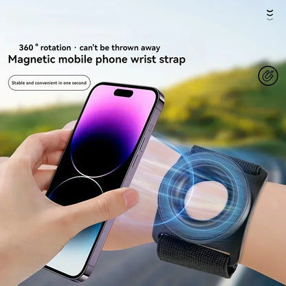Magnetic Suction Phone Holder Wrist Strap
