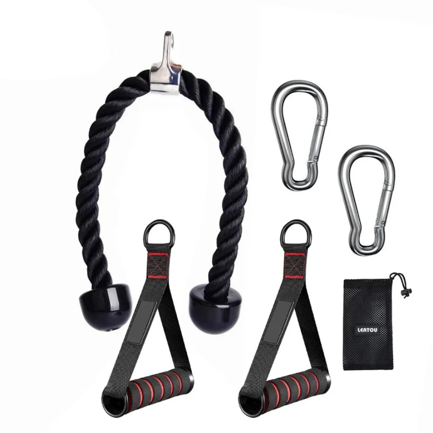 LOYPHARD  Triceps rope cable 
attachment-Heavy Duty Gym Handle for Biceps, Back & sholder workouts