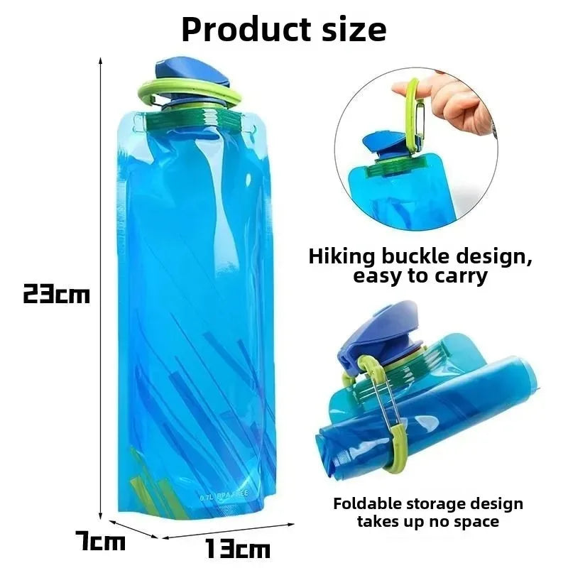 LOYPHARD™ 700ML Foldable Water Bottle – Reusable Soft Flask for Travel, Camping & Outdoor Sports.