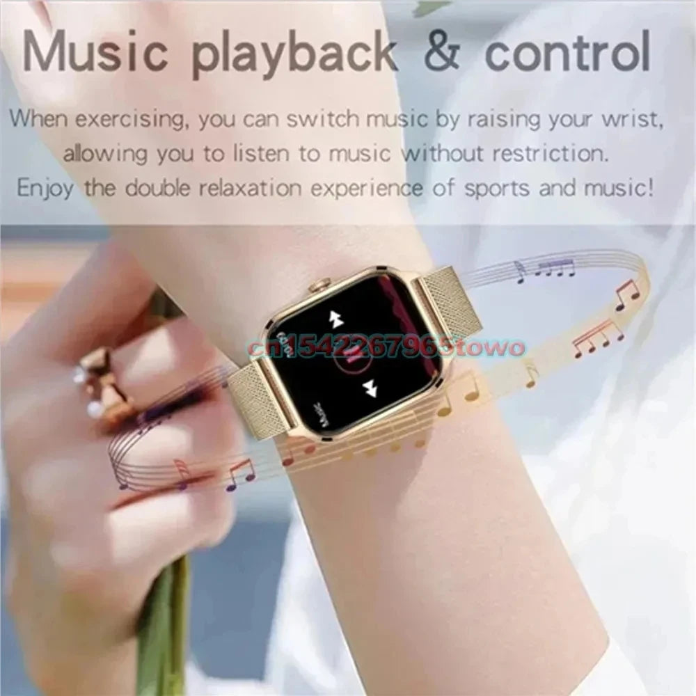 Person wearing LOYPHARD Smart Fitness Watch during daily activities