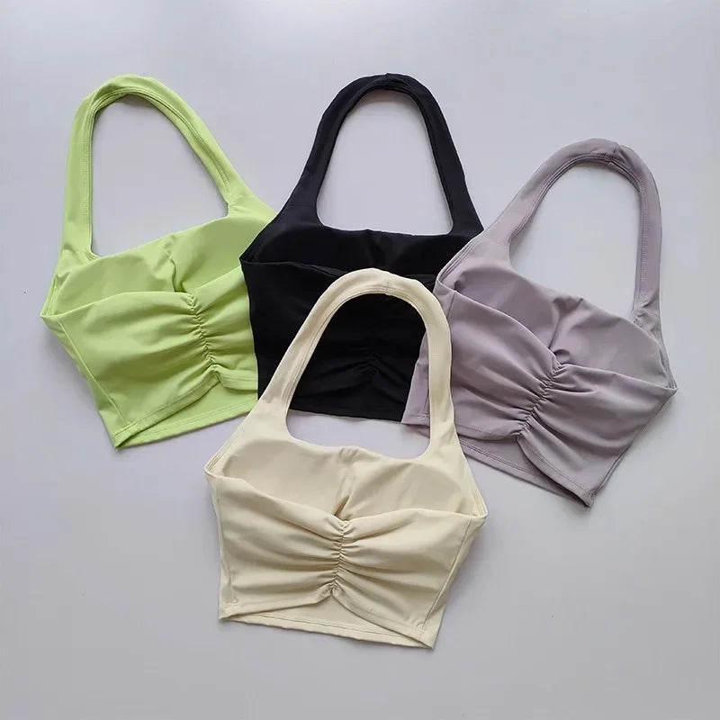LOYPHARD Women's Fitness Sports Bra – Backless Workout Crop Top for Gym, Yoga & Activewear
