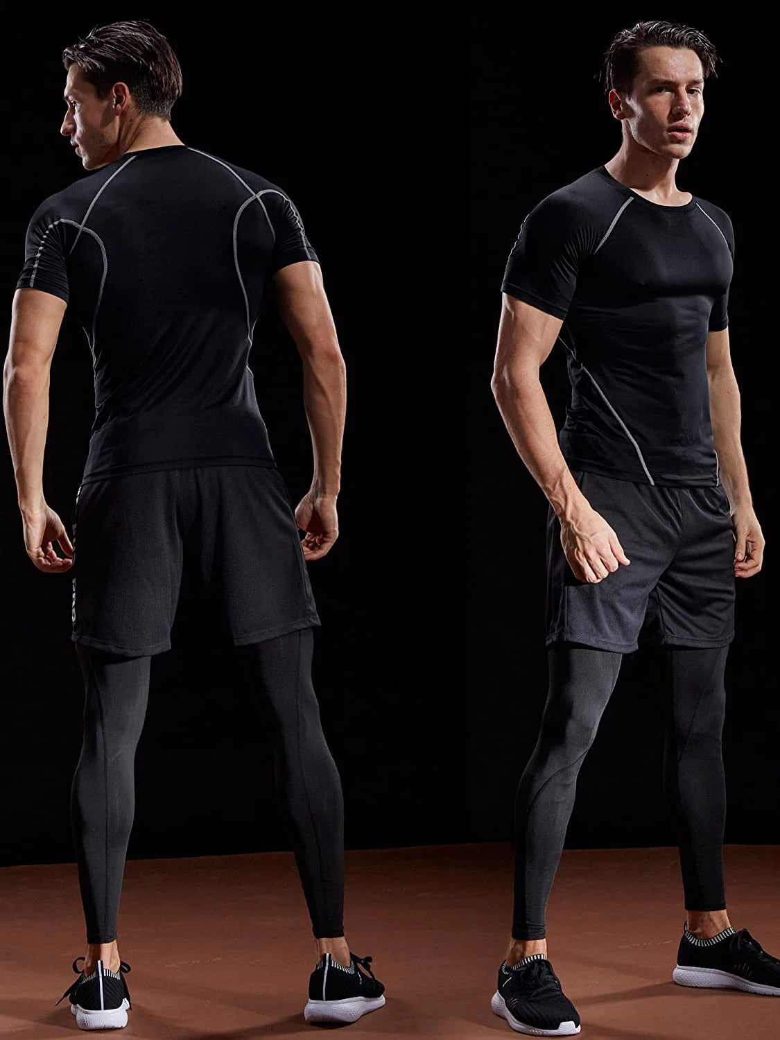 LOYPHARD Men's Compression Performance T-Shirt – Quick Dry Athletic Tee for Running, Gym & High-Intensity Training