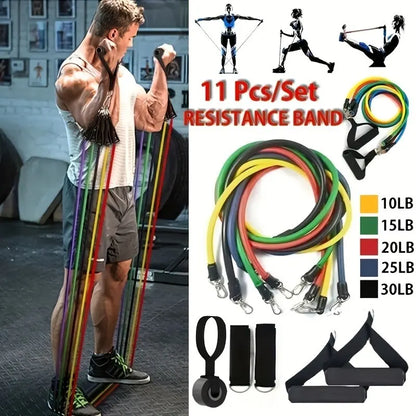 LOYPHARD 11PCS Resistance Bands Set – Portable Fitness Equipment with Pull Rope, Ankle Straps & Chest Expander