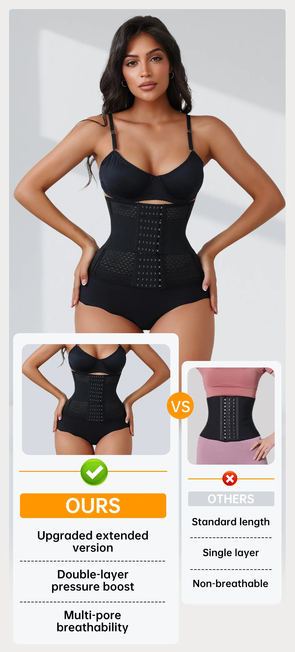 LOYPHARD PowerShape Waist Trainer – Double Belt Workout Corset with Back Support.