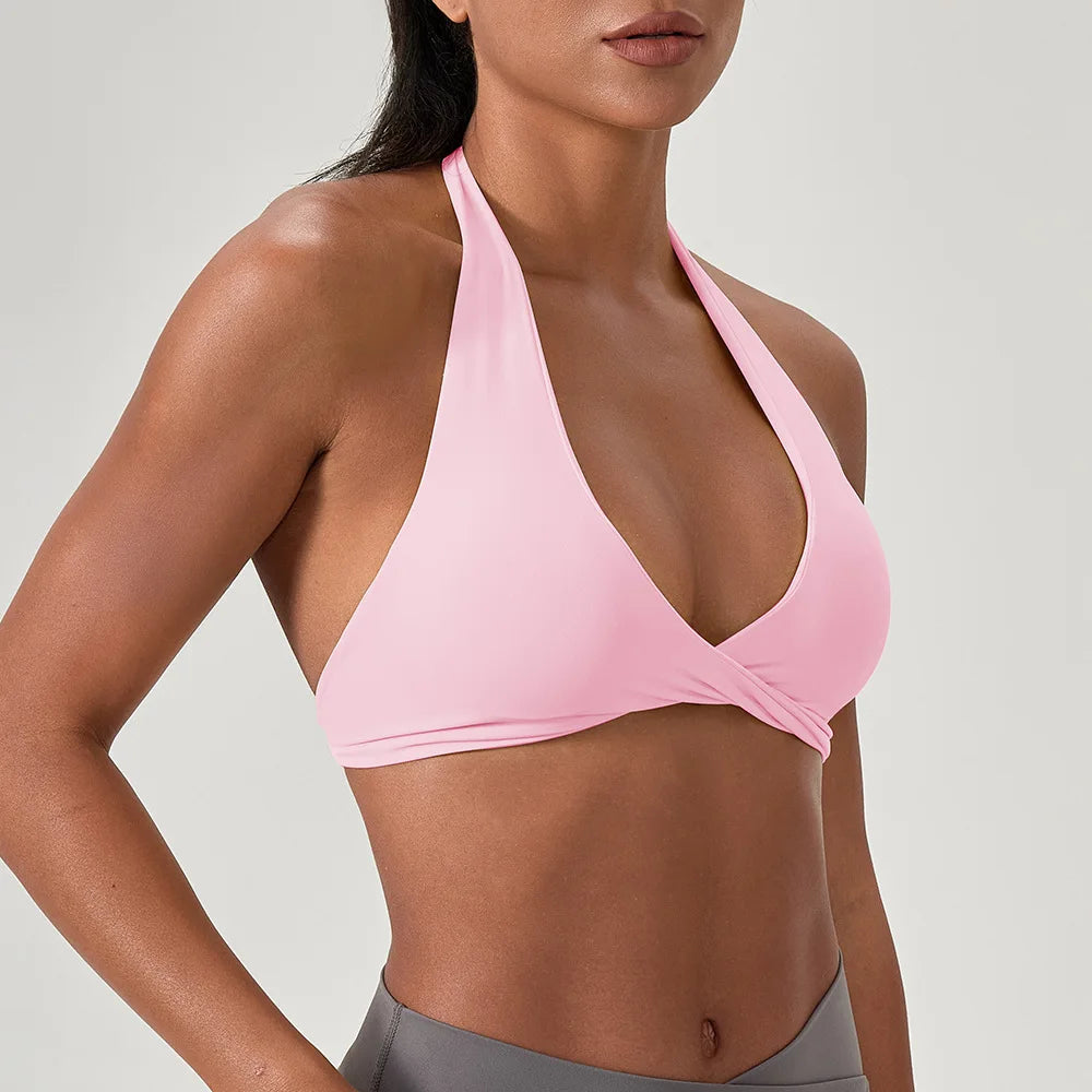 LOYPHARD Strappy Sports Bra – Women's Criss-Cross Back Padded Yoga & Fitness Bra