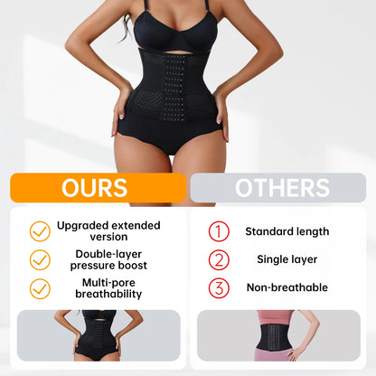 LOYPHARD PowerShape Waist Trainer – Double Belt Workout Corset with Back Support.