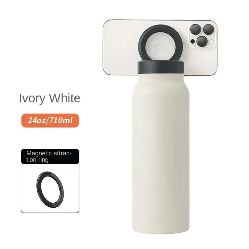 Insulated Sports Water Bottle with Magnetic Phone Holder