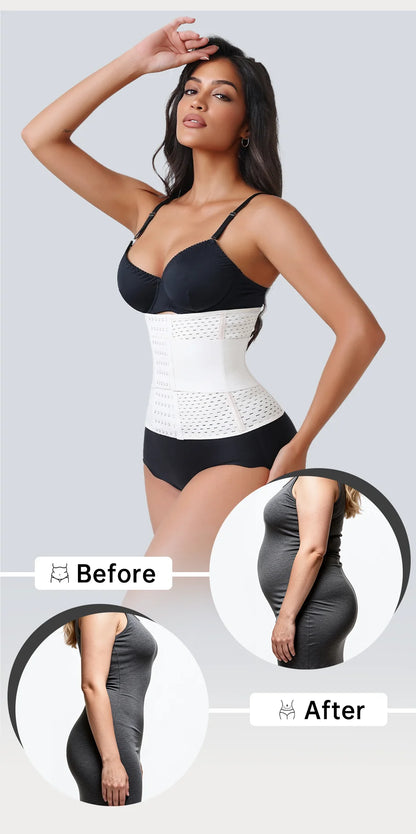 LOYPHARD PowerShape Waist Trainer – Double Belt Workout Corset with Back Support.
